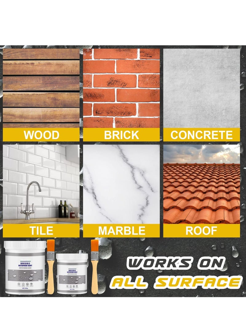 Barakah Invisible Waterproof Agent, Waterproof Insulating Sealant, Transparent Anti-Leakage Agent with Brush, Repairing Leak Waterproof Adhesive for Exterior Wall Roof Bathroom Toilet Floor Tiles (300ml) - Image 5