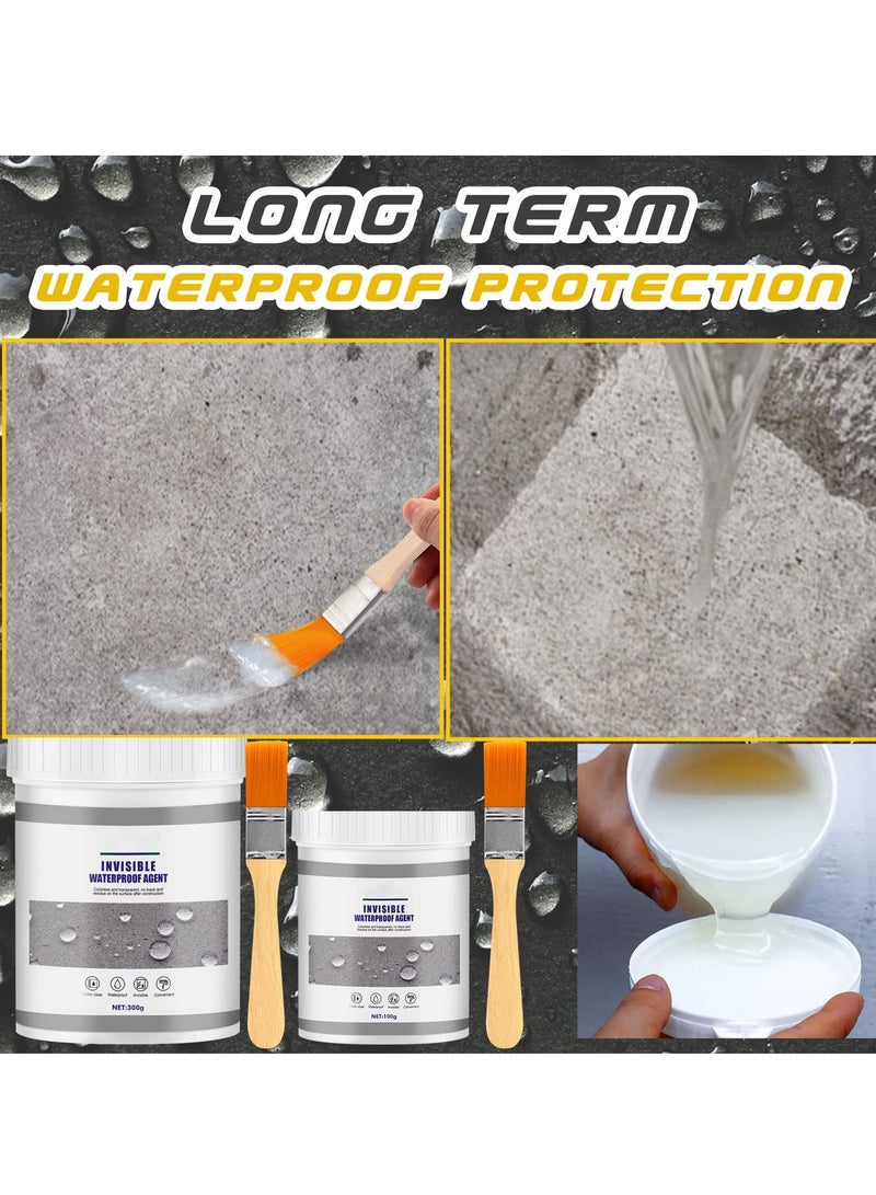 Barakah Invisible Waterproof Agent, Waterproof Insulating Sealant, Transparent Anti-Leakage Agent with Brush, Repairing Leak Waterproof Adhesive for Exterior Wall Roof Bathroom Toilet Floor Tiles (300ml) - Image 4