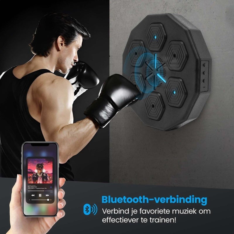 NYTRYD Music Boxing Machine with Gloves, 9 Modes＆18 Speed Wall Mounted Smart Bluetooth Boxing, Gym Fighting Equipment, Indoor Home Workout Target Mat for Kids and Adults. (NY-02) - Image 4
