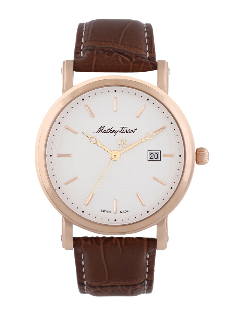 Mathey-Tissot City White Dial With Leather Strap Men's Watch 42mm HB611251PI Watch  - Image 1