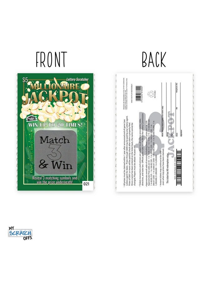 My Scratch Offs بطاقات خدش خاصة بي 5 بطاقات خدش للكبار تذاكر يانصيب مزيفة لمليونير جائزة اليانصيب لإعلان الحمل - Image 5