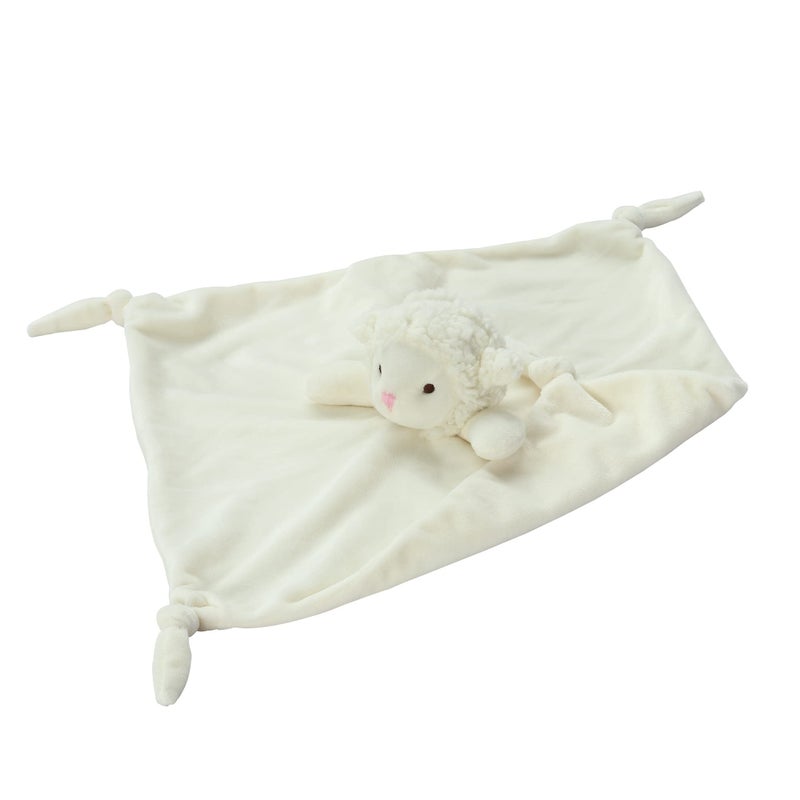 CREVENT Cozy Plush Baby Security Blanket Loveys for Baby Girls Boys, Minky Front and Back with Animal Face (Ivory Sheep) - Image 3
