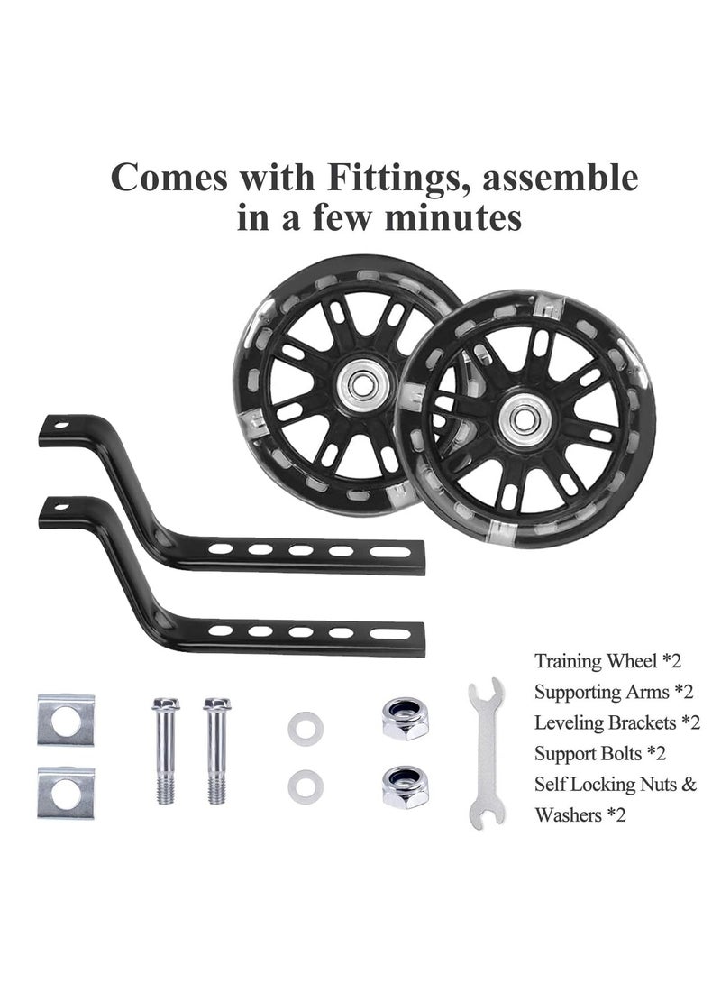 CMGTYYD Bike Stabilisers, Stabilisers for Childs Bike, 2 PCS Bicycle Training Wheels Mute Flash Wheels with Adjustable Bicycle Stabiliser Mounted Kit for 12 14 16 18 20 Inch Childs Bikes - Image 4