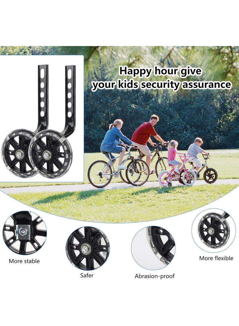 CMGTYYD Bike Stabilisers, Stabilisers for Childs Bike, 2 PCS Bicycle Training Wheels Mute Flash Wheels with Adjustable Bicycle Stabiliser Mounted Kit for 12 14 16 18 20 Inch Childs Bikes - Image 3