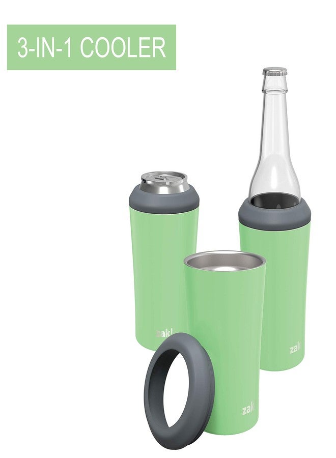 زاك ديزاينز حافظة مشروبات متينة من الفولاذ المقاوم للصدأ 18/8 من Zak Designs معزولة بتفريغ الهواء، مثالية للمشروبات الباردة، تحافظ على برودتها في حمام السباحة والحفلات (12 أونصة، فستق، خالية من مادة BPA). - Image 4