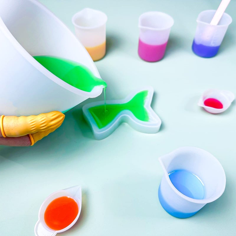 Sjubaopen Silicone Measuring Cups for Resin Supplies - Kit With 600ml & 100ml Mixing Cups and Tools for Molds, Epoxy, Cooking, Casting Moulds, Jewelry Making - Image 5