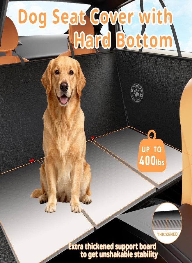 QUIBBLICK Dog Car Seat Cover for Back Seat,Waterproof PU Leather Hard Bottom Car Seat Cover for Dogs,Non-slip Backseat Dog Cover with Upgraded Door Protection Flap 52×25in,Dog Hammock for Car SUV Small Trucks - Image 4