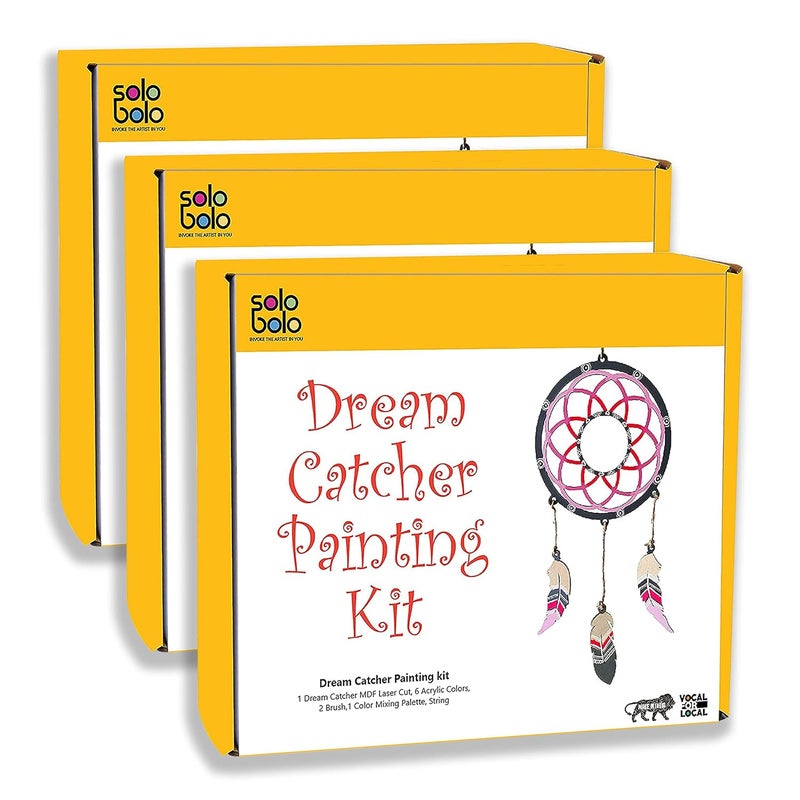 SOLOBOLO - Mandala Art Dream Catcher Making Kit for Girls 9-15 | DIY Craft Kit With Art Supplies | for Girls 10 Years | Pack of 3 Sets - Image 1