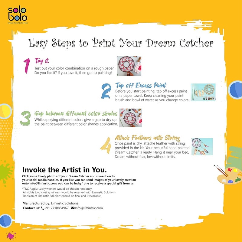 SOLOBOLO - Mandala Art Dream Catcher Making Kit for Girls 9-15 | DIY Craft Kit With Art Supplies | for Girls 10 Years | Pack of 3 Sets - Image 5