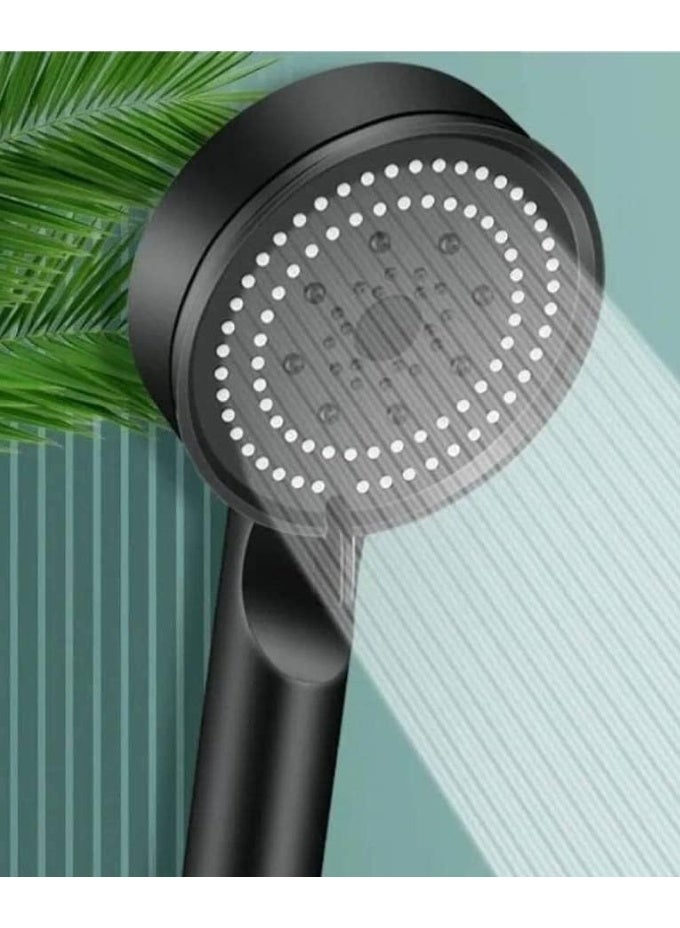 Turbo High Pressure Handheld Shower Head with 5 Functions (Black) - Image 1