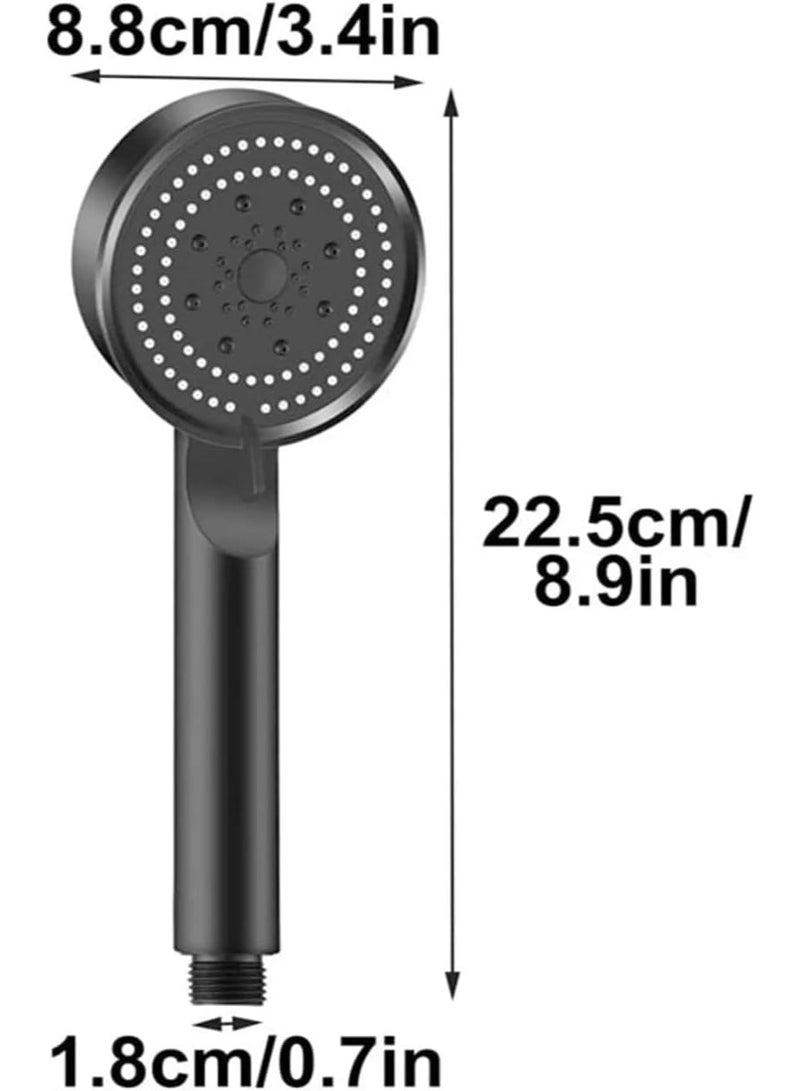 Turbo High Pressure Handheld Shower Head with 5 Functions (Black) - Image 2