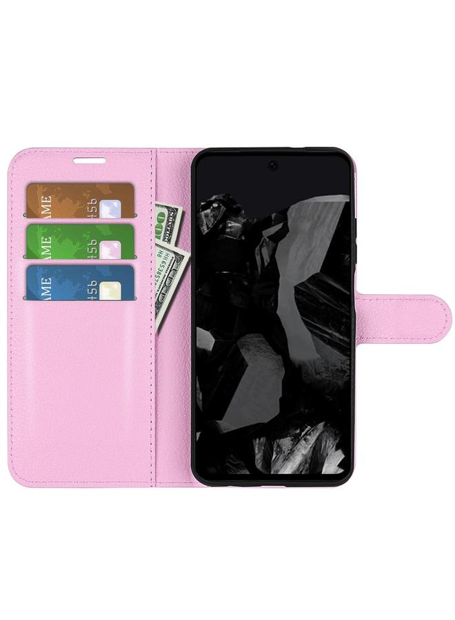 اس-توب جراب لهاتف Google Pixel 9 Pro XL مصنوع من الجلد بتصميم أفقي من نسيج الليتشي مع حامل - Image 4