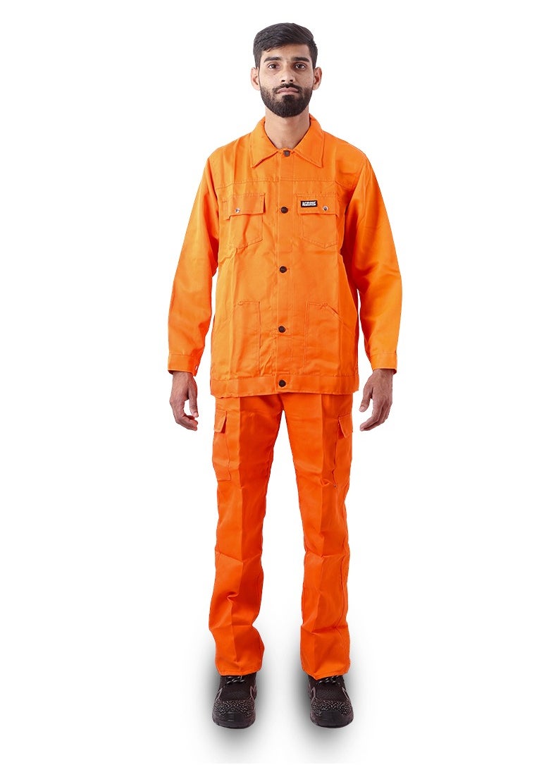 Armour Production Armour Production Heavy-Duty Protective Workwear Coverall | Full-Body Industrial Safety Suit & Breathable Fabric for Construction, Manufacturing & Hazardous Environments | Orange | Size-4XL  - Image 1