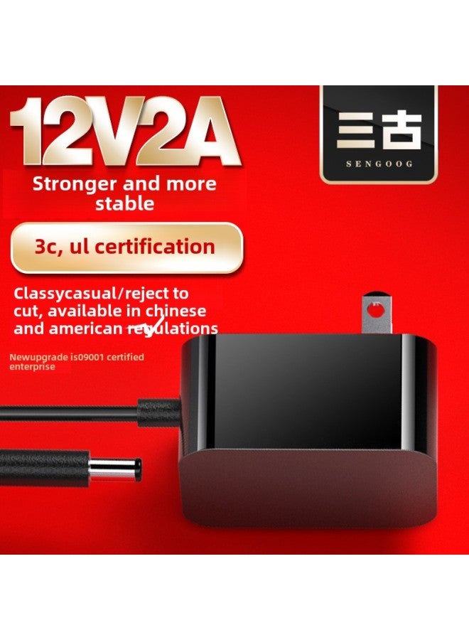12V2A Power Adapter UL Certification 24W Wall Plug-in 3C Certification High Quality Power Adapter-Color:12v2a National Standard (china) White-Specifications:DC Head 5.5*2.1 - Image 2