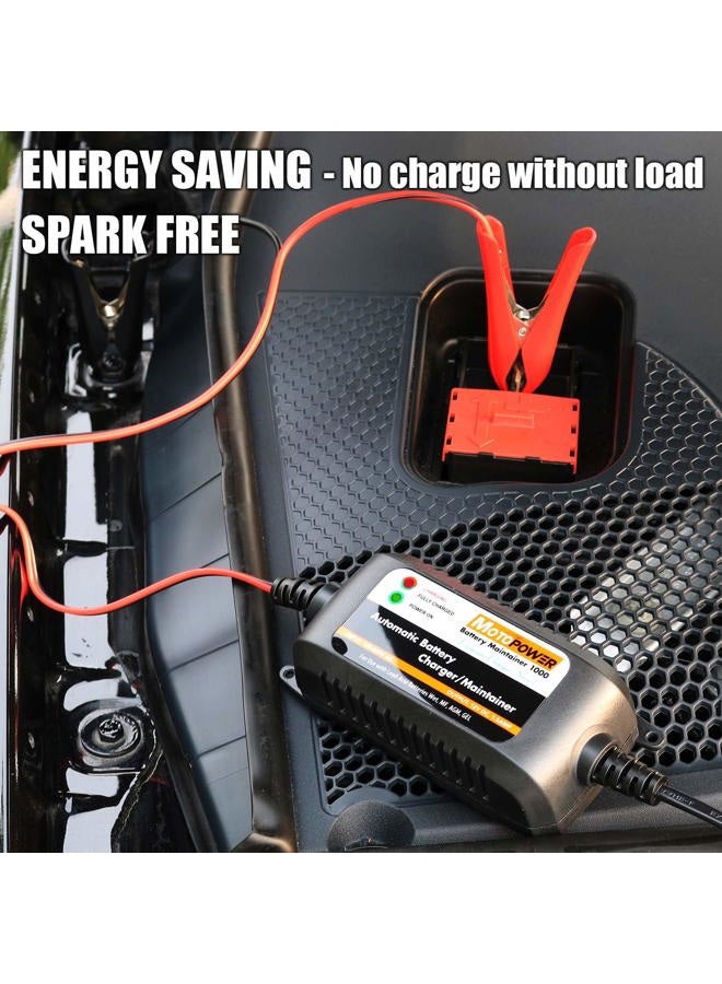 MOTOPOWER MP00206A 12V 1.5Amp Automatic Battery Charger, Battery Maintainer for Cars, Motorcycles, ATVs, RVs, Powersports, Boat and More - Image 3