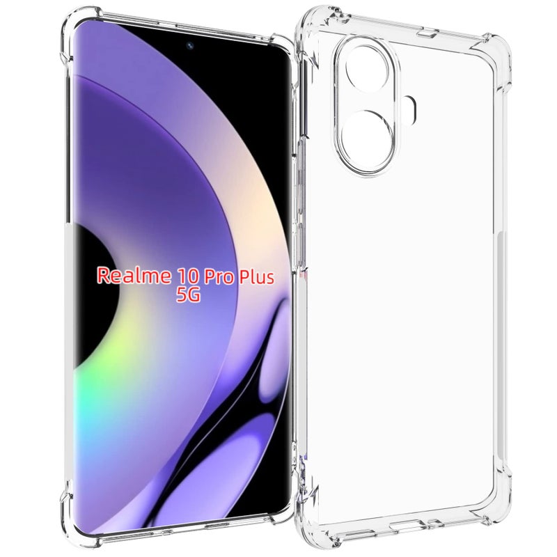 USTIYA Case for Realme 10 Pro Plus Pro 5G Clear TPU Four Corners Protective Cover Transparent Soft - Image 3