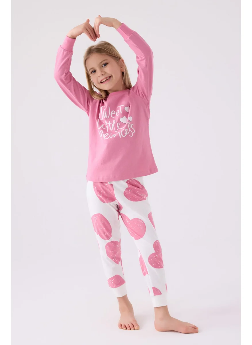 روليبولي Girl Pink Long Sleeve Pajama Set