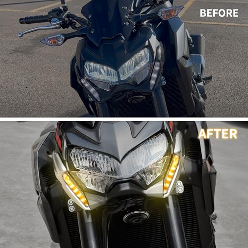 VEISUTOR LED Front Turn Signals Lights for Z900 Z650, Motorcycle LED Turn Signals Side Lights with DRL for Kawasaki Z650 Z900 ABS SE ABS 2020-2025 Accessories - Image 4