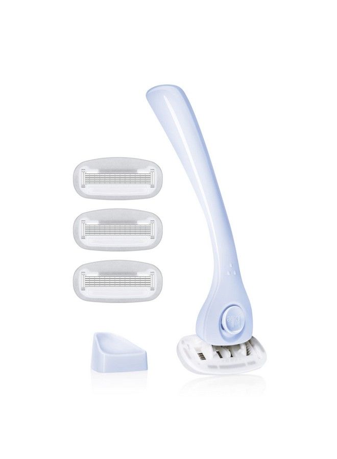 Billie Razors For Women Shave Kit Women’S Razor + 4 X 5Blade Razor Refills + Magnetic Holder Cool Blue  - Image 1