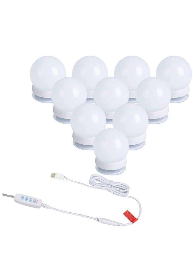 LED Vanity Mirror Lights Hollywood Style Makeup Mirror Bulbs 10 LED Bulbs Kit with Touch Dimmer Lighting Fixture Strip and Power Supply Adapter for Makeup Dressing Table - Image 1