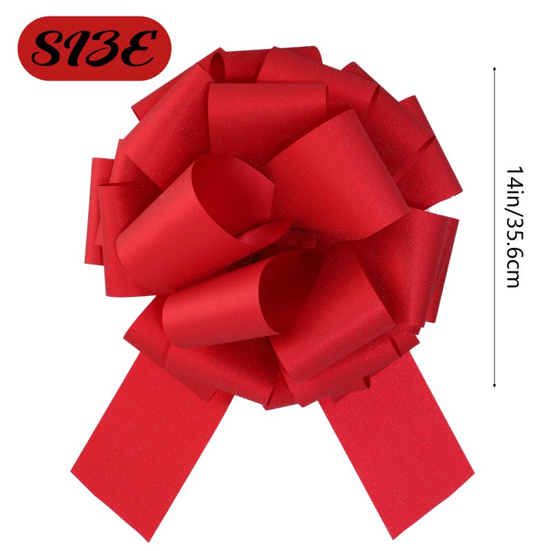 HCHENBOW 14 Inch Big Red Bow,1Pcs Big Bow for Present,Big Gift Bow for Appliances,Bikes,Table Decorations and Party Events Decoration - Image 5