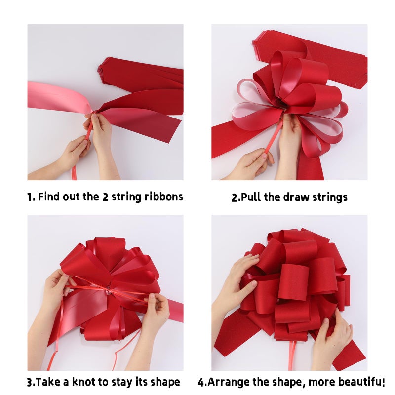 HCHENBOW 14 Inch Big Red Bow,1Pcs Big Bow for Present,Big Gift Bow for Appliances,Bikes,Table Decorations and Party Events Decoration - Image 3