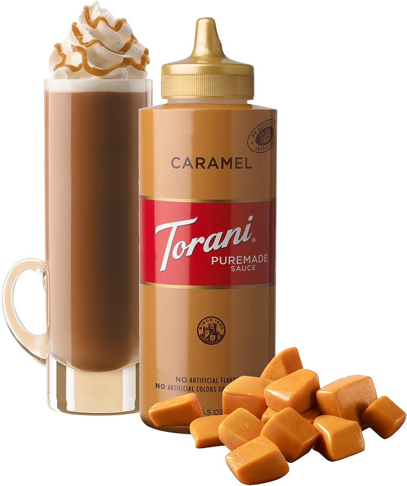 Torani Puremade Caramel Sauce, 16.5 Ounces (Pack of 4) - No Artificial Colors or Preservatives - Image 3