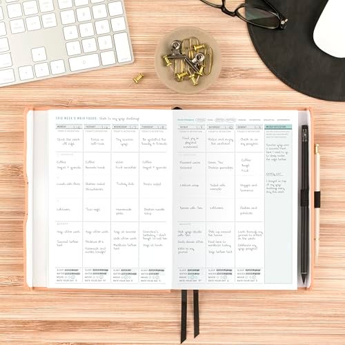 AT-A-GLANCE ATAGLANCE Wellness Journal Undated Planner Weekly Monthly SelfCare Tracker for Mental Physical Health 534 x 814 Foundation Peach FDH200 - Image 3