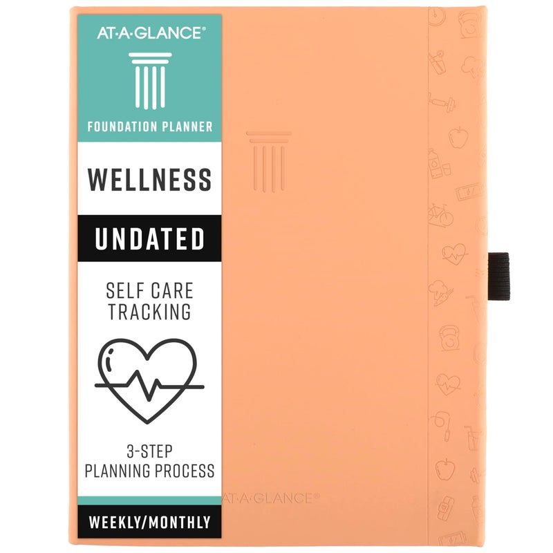 AT-A-GLANCE ATAGLANCE Wellness Journal Undated Planner Weekly Monthly SelfCare Tracker for Mental Physical Health 534 x 814 Foundation Peach FDH200 - Image 2