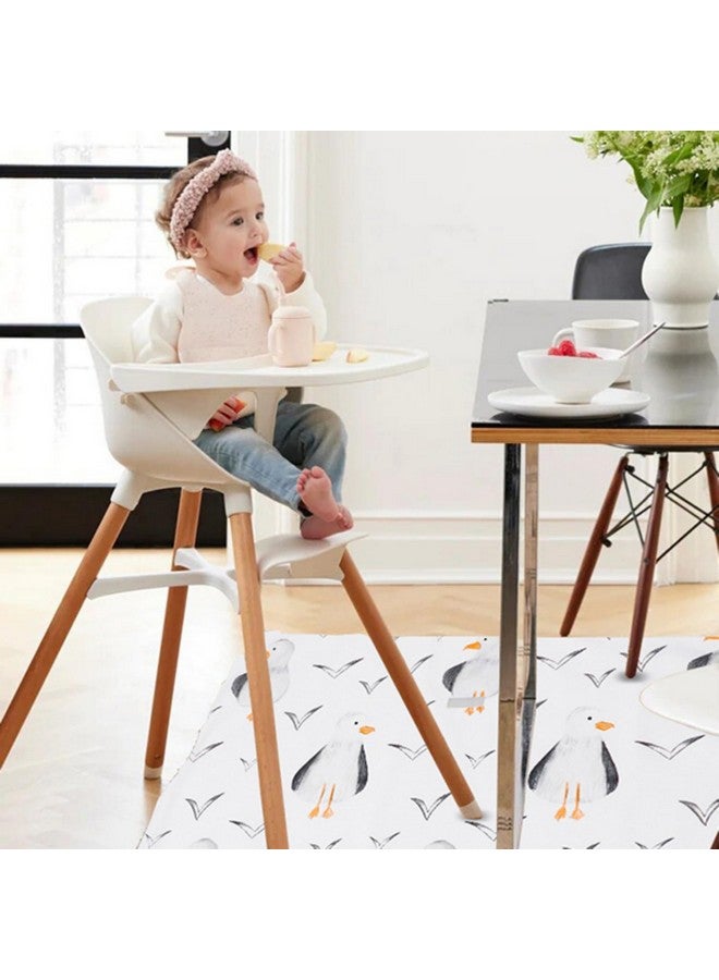Insular Baby Splat Mat for Under High Chair/Arts/Crafts, Anti Slip and Waterproof Splash Mat for Floor, Portable Picnic Mat, 51x51 Inch, Seagull - Image 2