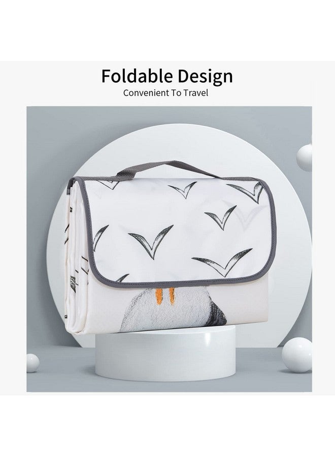 Insular Baby Splat Mat for Under High Chair/Arts/Crafts, Anti Slip and Waterproof Splash Mat for Floor, Portable Picnic Mat, 51x51 Inch, Seagull - Image 4