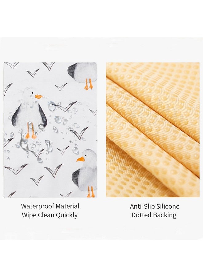 Insular Baby Splat Mat for Under High Chair/Arts/Crafts, Anti Slip and Waterproof Splash Mat for Floor, Portable Picnic Mat, 51x51 Inch, Seagull - Image 3