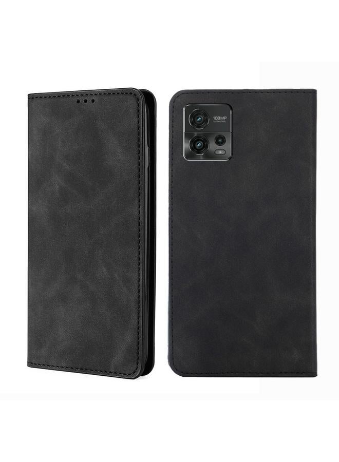 S-TOP Case For Motorola Moto G72 4G Skin Feel Magnetic Horizontal Flip Leather Phone Case - Image 1