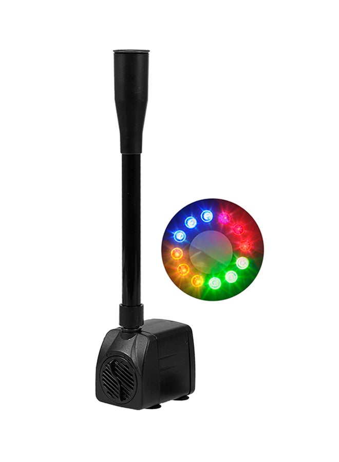 مضخة ماء بصوت منخفض للغاية بمنفذ USB مزودة بعدد 12 مصباح LED أسود 14.50x7x12.50سم - Image 1