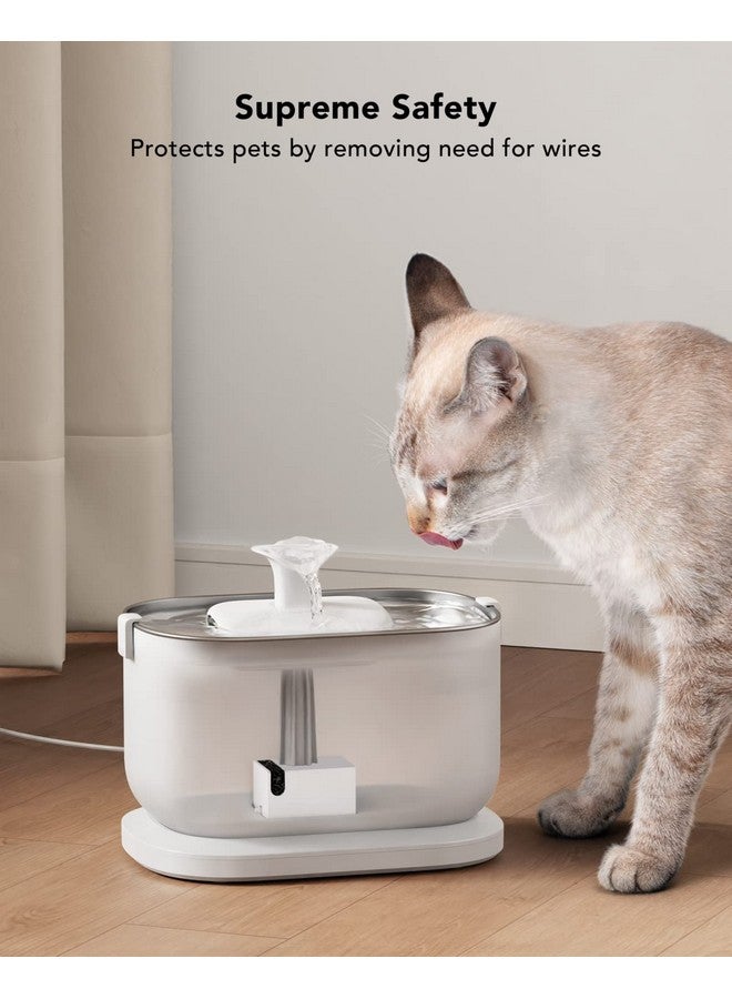PETLIBRO Cat Water Fountain Stainless Steel With Wireless Pump, 2.5L/84Oz Dockstream Automatic Pet Water Fountain For Cats Inside, Easy To Clean, BpaFree Dog Water Dispenser With Two Flow Modes  - Image 3