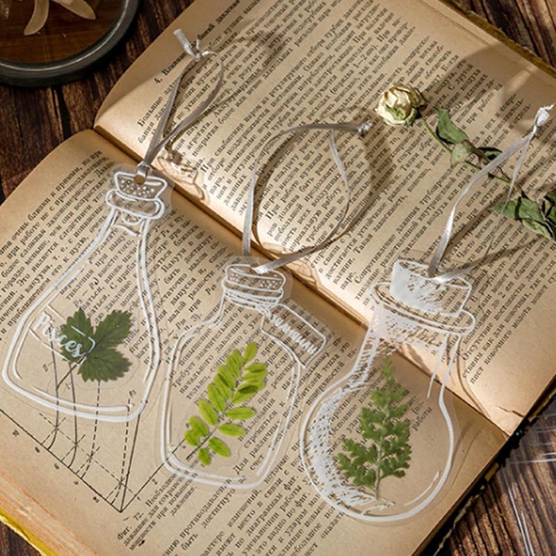 klarako Transparent Dried Flower Bookmarks, 20pcs DIY Dried Flower Bookmark Craft Dried Flower Bookmark Set Handmade Natural Plant Bookmark Reading Mark Bookmarks for Female Girl Adult Child (20pcs E) - Image 3