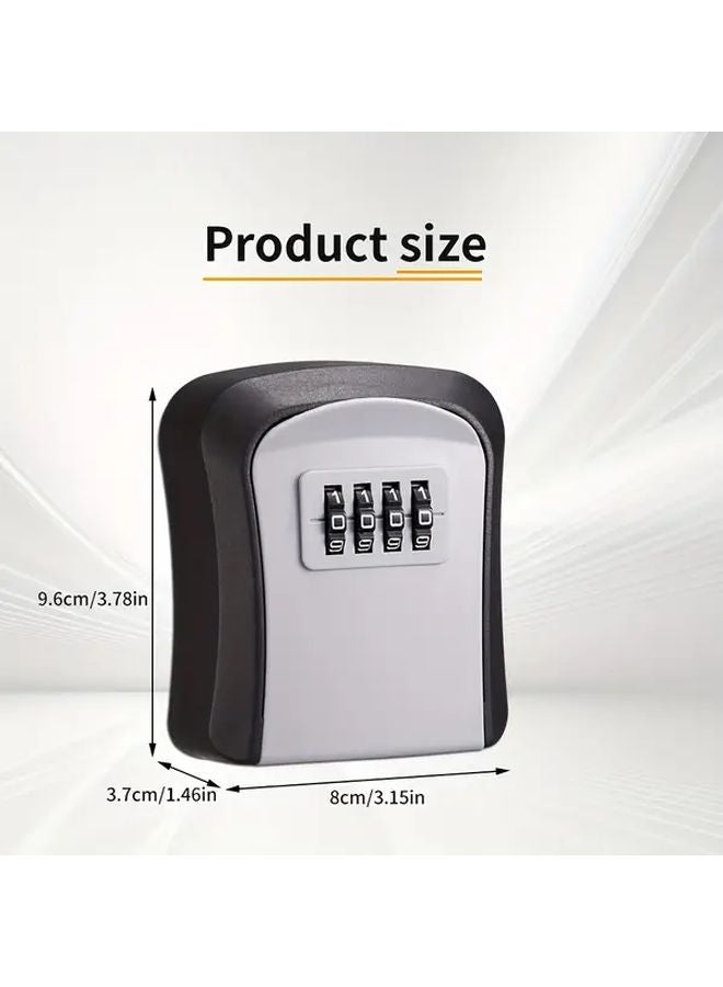 Black Wall Mounted Combination Lock Key Safe Box For Home Hotel Travel - Image 3