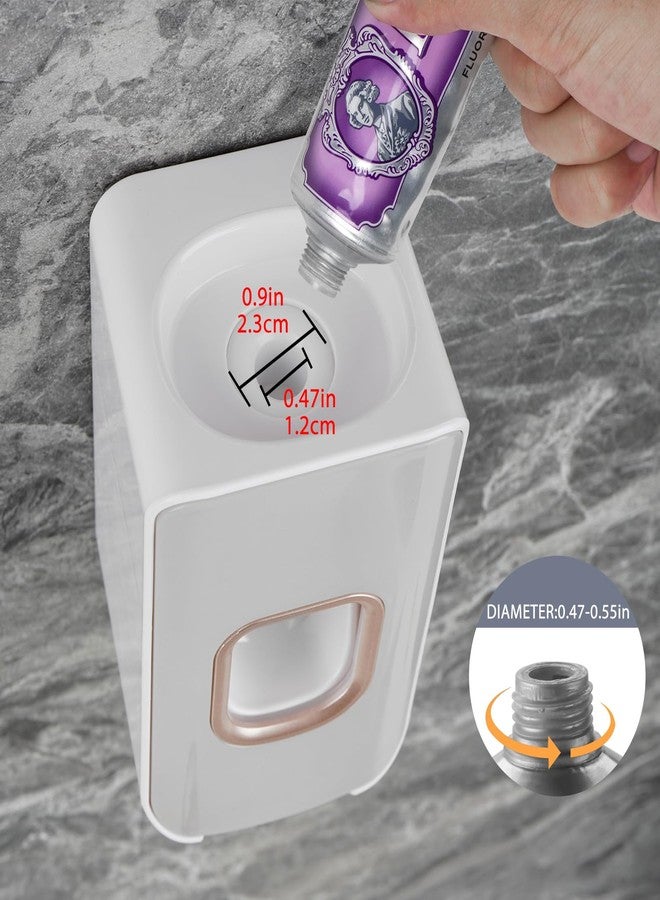 LUEXBOX 2 Slot Toothbrush Holder and Toothpaste Dispenser Wall Mounted, Automatic Toothpaste Squeezer, 2 in 1 Tooth Brush Toothpaste Organizer for Shower (Light Grey) - Image 4