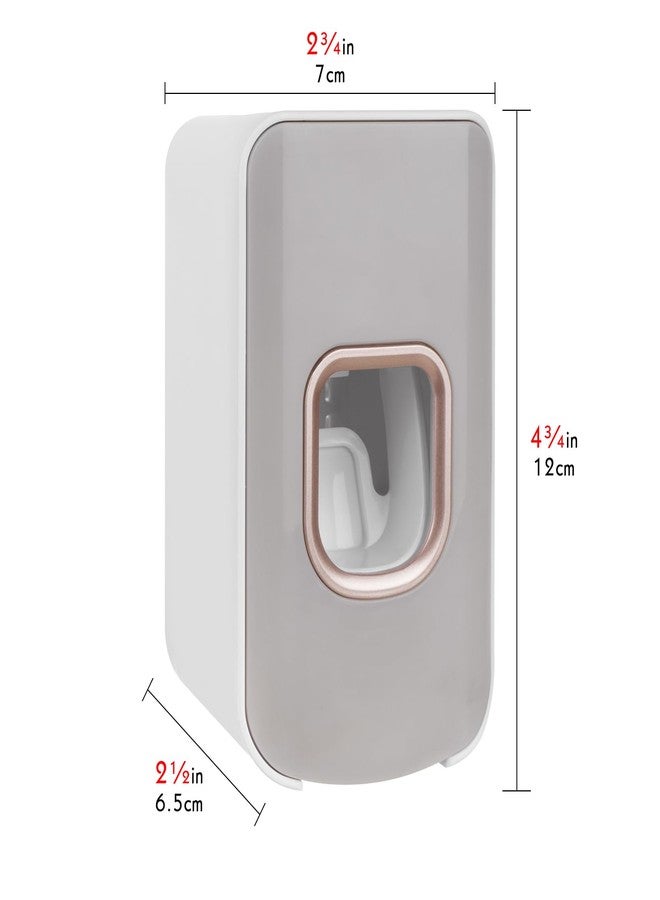 LUEXBOX 2 Slot Toothbrush Holder and Toothpaste Dispenser Wall Mounted, Automatic Toothpaste Squeezer, 2 in 1 Tooth Brush Toothpaste Organizer for Shower (Light Grey) - Image 2