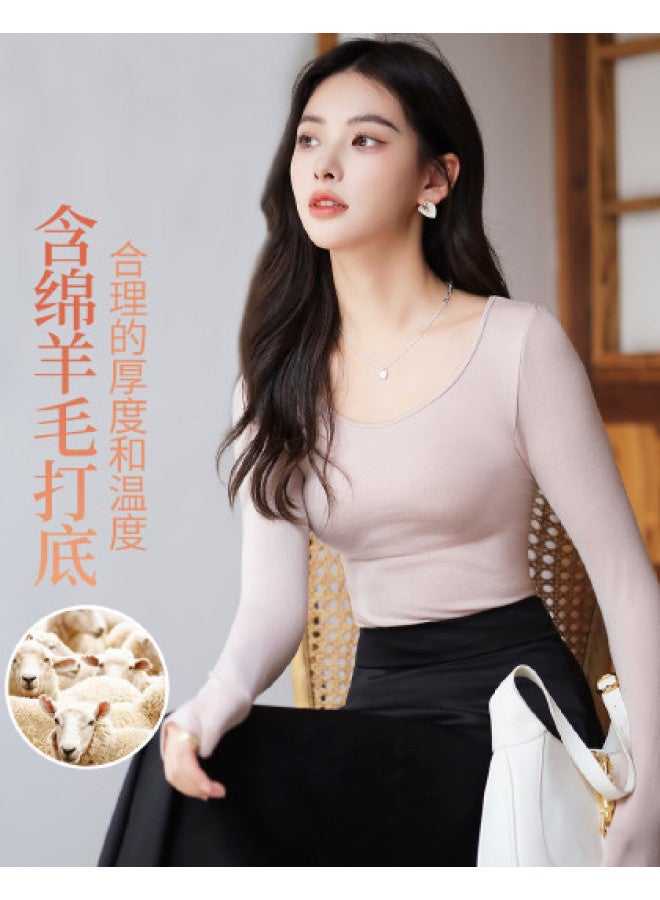 Fenton Solid Color U-Neck Casual Women'S Base Shirt, Comfortable And Versatile With A High-End Feel, Suitable For Outer Wear - Image 1