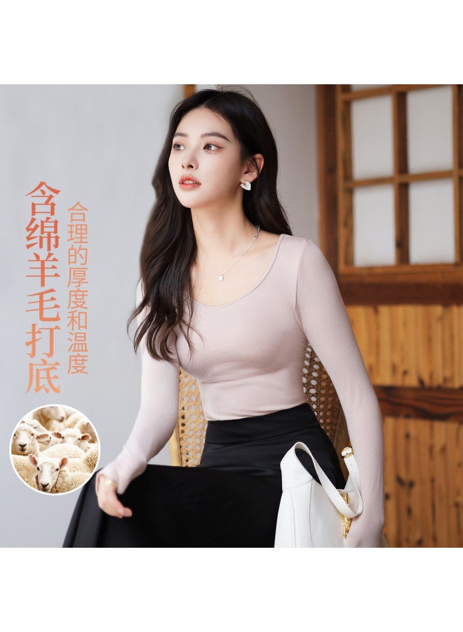Fenton Solid Color U-Neck Casual Women'S Base Shirt, Comfortable And Versatile With A High-End Feel, Suitable For Outer Wear - Image 2