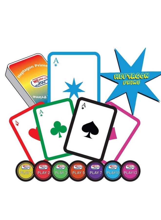 WEofferwhatYOUwant Heptagon Prime - Strategy Card Game Winner Takes All for Family and Friends from Beginner to Advanced Levels. Perfect for 5 or 6 Players. - Image 1