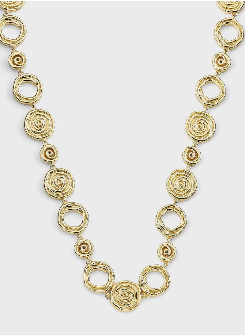 LUV AJ Rosette Coil Long Necklaces