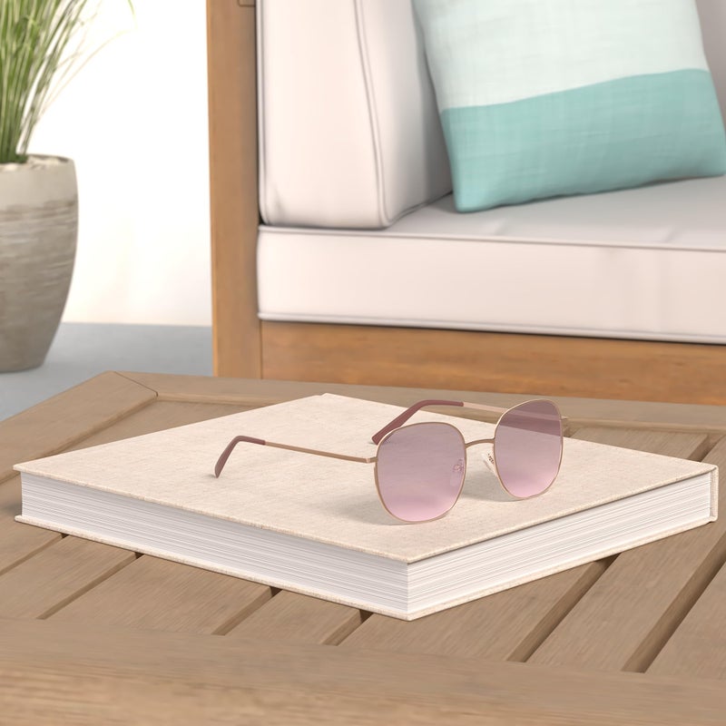 SOJOS Classic Trendy Square Sunglasses for Women Men Cute Big Frame Gold Shades SJ1137, Rose Gold/Grey&Rose - Image 2