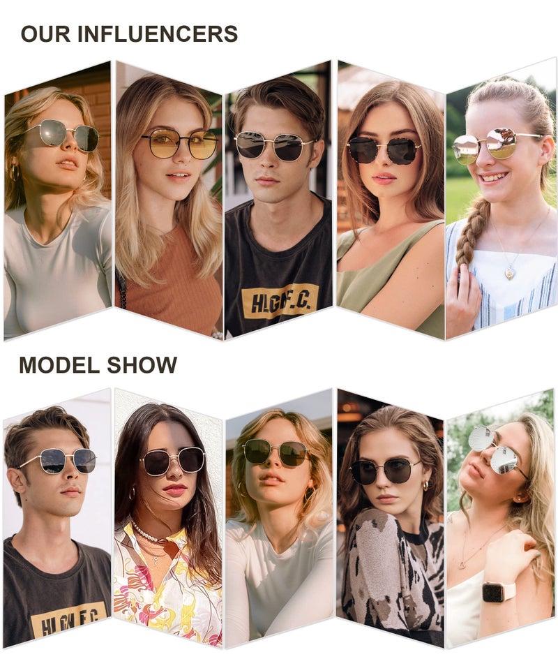 SOJOS Classic Trendy Square Sunglasses for Women Men Cute Big Frame Gold Shades SJ1137, Rose Gold/Grey&Rose - Image 3
