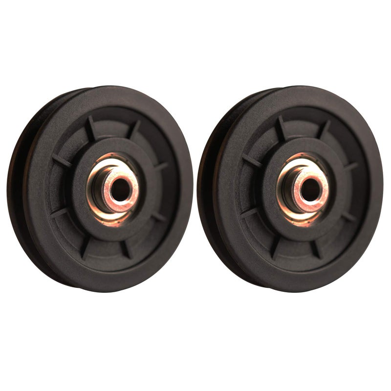 LFJ 90mm/3.5" Nylon Bearing Pulley Wheel Replacement for Gym Equipment Part Cable Machine (2 PCS) - Image 1