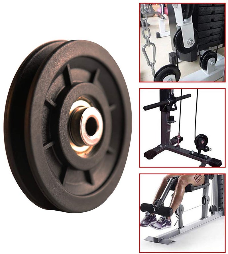 LFJ 90mm/3.5" Nylon Bearing Pulley Wheel Replacement for Gym Equipment Part Cable Machine (2 PCS) - Image 4