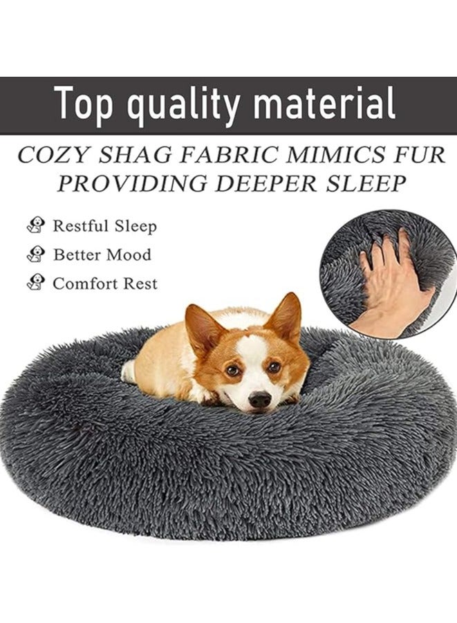 مورو مورو سرير كلاب مخملي تقويمي مع فراء ناعم وقاعدة بلاستيكية - عش مريح وقابل للغسل للحيوانات الأليفة - Image 2