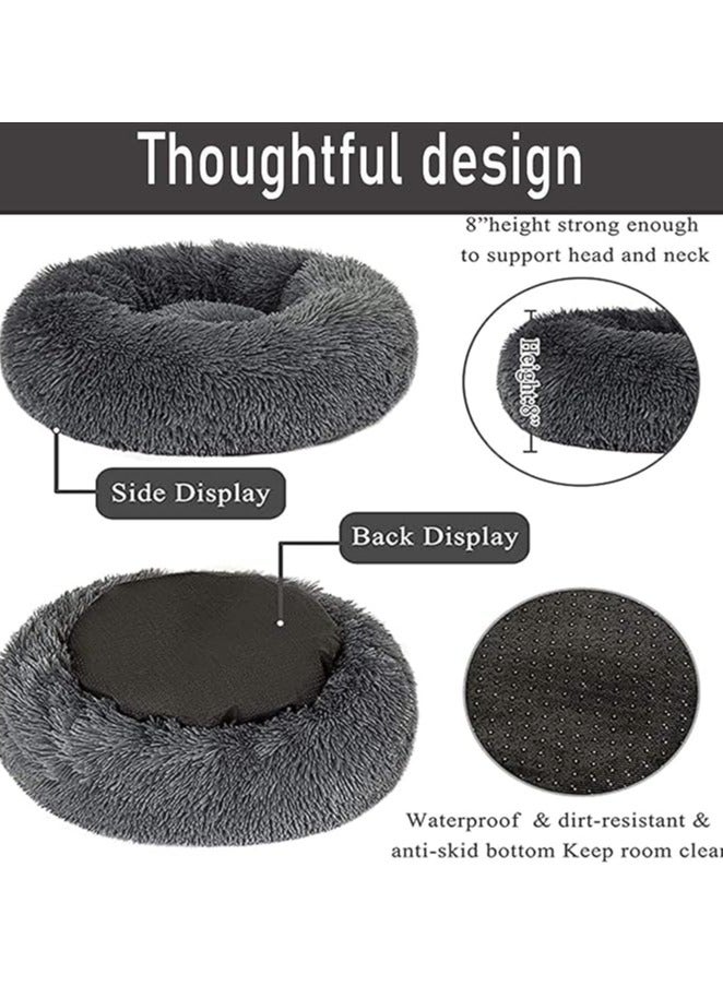 مورو مورو سرير كلاب مخملي تقويمي مع فراء ناعم وقاعدة بلاستيكية - عش مريح وقابل للغسل للحيوانات الأليفة - Image 3