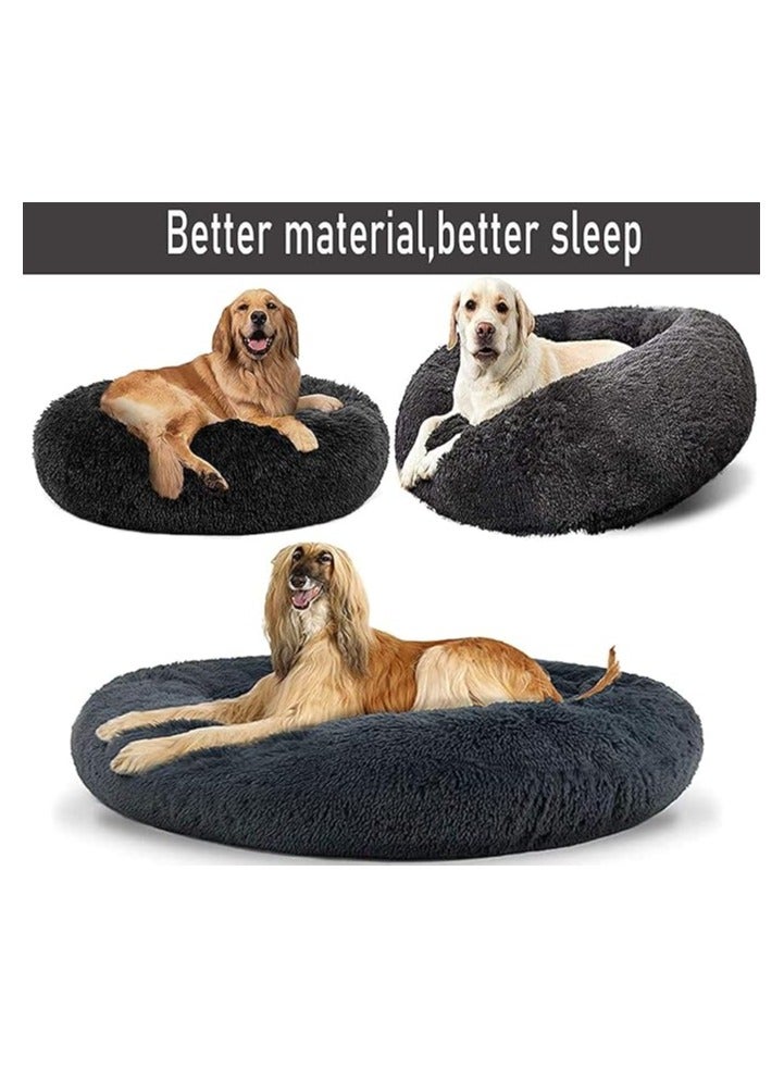 مورو مورو سرير كلاب مخملي تقويمي مع فراء ناعم وقاعدة بلاستيكية - عش مريح وقابل للغسل للحيوانات الأليفة - Image 4